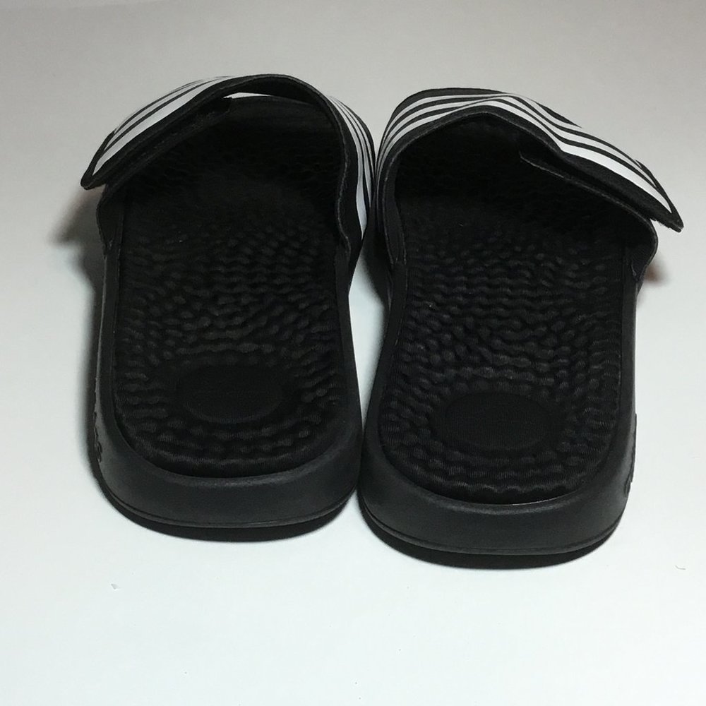 Adidas Men's Adissage Slides Triple Stripe Black Size 13 Excellent! - Picture 3 of 8